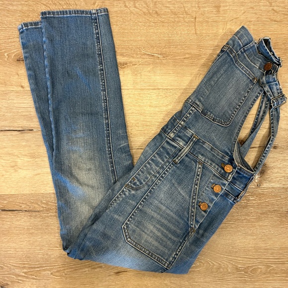 Madewell Skinny Crop Denim Overalls in Hewitt Wash in size small/s - Picture 4 of 5